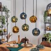 Ripoll Hanglamp, Kogellampje, Hanglamp Blauw, Goud, Groen, 6-lichts