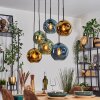Ripoll Hanglamp, Kogellampje, Hanglamp Blauw, Goud, Groen, 6-lichts