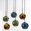 Ripoll Hanglamp, Kogellampje, Hanglamp Blauw, Goud, Groen, 6-lichts