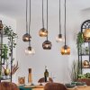 Ripoll Hanglamp, Kogellampje, Hanglamp Amber, Duidelijk, Rookkleurig, 6-lichts