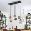 Ripoll Hanglamp, Kogellampje, Hanglamp Amber, Rookkleurig, 6-lichts