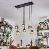 Ripoll Hanglamp, Kogellampje, Hanglamp Amber, Duidelijk, Rookkleurig, 6-lichts