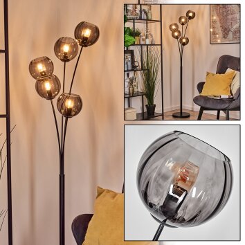 Koyoto Kogellampje, Staande lamp Rookkleurig, 5-lichts