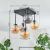 Gastor Plafondlamp, Kogellampje Amber, Rookkleurig, 5-lichts