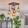 Gastor Plafondlamp, Kogellampje Amber, Rookkleurig, 5-lichts