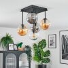 Gastor Plafondlamp, Kogellampje Amber, Duidelijk, Rookkleurig, 5-lichts