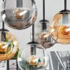 Gastor Plafondlamp, Kogellampje Amber, Duidelijk, Rookkleurig, 5-lichts