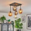 Gastor Plafondlamp, Kogellampje Amber, Duidelijk, Rookkleurig, 5-lichts