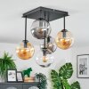 Gastor Plafondlamp, Kogellampje Amber, Duidelijk, Rookkleurig, 5-lichts
