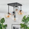 Gastor Plafondlamp, Kogellampje Amber, Duidelijk, Rookkleurig, 5-lichts