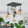 Gastor Plafondlamp, Kogellampje Amber, Duidelijk, Rookkleurig, 5-lichts