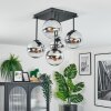 Gastor Plafondlamp, Kogellampje Chroom, Duidelijk, Rookkleurig, 5-lichts