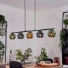 Ripoll Hanglamp, Kogellampje, Hanglamp Blauw, Goud, Groen, 5-lichts