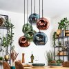 Ripoll Hanglamp, Kogellampje, Hanglamp Blauw, Groen, Koperkleurig, 6-lichts