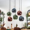 Ripoll Hanglamp, Kogellampje, Hanglamp Blauw, Groen, Koperkleurig, 6-lichts