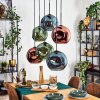 Ripoll Hanglamp, Kogellampje, Hanglamp Blauw, Groen, Koperkleurig, 6-lichts
