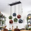 Ripoll Hanglamp, Kogellampje, Hanglamp Blauw, Groen, Koperkleurig, 6-lichts