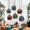Ripoll Hanglamp, Kogellampje, Hanglamp Blauw, Groen, Koperkleurig, 6-lichts
