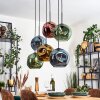 Ripoll Hanglamp, Kogellampje, Hanglamp Blauw, Goud, Groen, Koperkleurig, 6-lichts