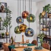 Ripoll Hanglamp, Kogellampje, Hanglamp Blauw, Goud, Groen, Koperkleurig, 6-lichts