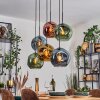 Ripoll Hanglamp, Kogellampje, Hanglamp Blauw, Goud, Groen, Koperkleurig, 6-lichts