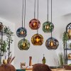 Ripoll Hanglamp, Kogellampje, Hanglamp Blauw, Goud, Groen, Koperkleurig, 6-lichts