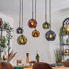 Ripoll Hanglamp, Kogellampje, Hanglamp Blauw, Goud, Groen, Koperkleurig, 6-lichts