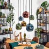 Ripoll Hanglamp, Kogellampje, Hanglamp Blauw, Goud, Groen, Koperkleurig, 6-lichts