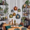 Ripoll Hanglamp, Kogellampje, Hanglamp Blauw, Goud, Groen, Koperkleurig, 6-lichts