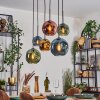 Ripoll Hanglamp, Kogellampje, Hanglamp Blauw, Goud, Groen, Koperkleurig, 6-lichts