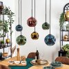 Ripoll Hanglamp, Kogellampje, Hanglamp Blauw, Goud, Groen, Koperkleurig, 6-lichts