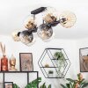 Koyoto Plafondlamp, Kogellampje Amber, Duidelijk, Rookkleurig, 10-lichts