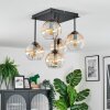 Koyoto Plafondlamp, Kogellampje Amber, Duidelijk, 5-lichts