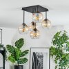 Koyoto Plafondlamp, Kogellampje Amber, Duidelijk, 5-lichts