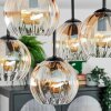 Koyoto Plafondlamp, Kogellampje Amber, Duidelijk, 5-lichts