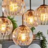 Koyoto Plafondlamp, Kogellampje Amber, Duidelijk, 5-lichts