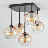 Koyoto Plafondlamp, Kogellampje Amber, Duidelijk, 5-lichts