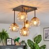 Koyoto Plafondlamp, Kogellampje Amber, Duidelijk, 5-lichts