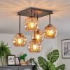 Koyoto Plafondlamp, Kogellampje Amber, 5-lichts