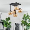 Koyoto Plafondlamp, Kogellampje Amber, 5-lichts