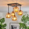 Koyoto Plafondlamp, Kogellampje Amber, 5-lichts