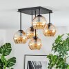Koyoto Plafondlamp, Kogellampje Amber, 5-lichts