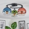 Koyoto Plafondlamp, Kogellampje 37 cm Blauw, Groen, Duidelijk, Koperkleurig, 3-lichts