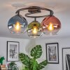 Koyoto Plafondlamp, Kogellampje 37 cm Blauw, Groen, Duidelijk, Koperkleurig, 3-lichts