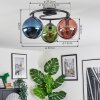 Gastor Plafondlamp, Kogellampje 37 cm Blauw, Groen, Koperkleurig, 3-lichts