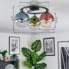 Gastor Plafondlamp, Kogellampje 37 cm Blauw, Groen, Duidelijk, Koperkleurig, 3-lichts