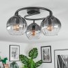Koyoto Plafondlamp, Kogellampje 37 cm Duidelijk, Rookkleurig, 3-lichts