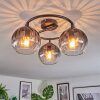 Koyoto Plafondlamp, Kogellampje 37 cm Duidelijk, Rookkleurig, 3-lichts