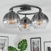 Koyoto Plafondlamp, Kogellampje 37 cm Duidelijk, Rookkleurig, 3-lichts