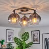 Koyoto Plafondlamp, Kogellampje 37 cm Duidelijk, Rookkleurig, 3-lichts